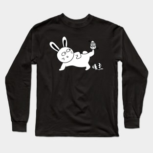 A bunny trying to juggle Easter eggs Long Sleeve T-Shirt